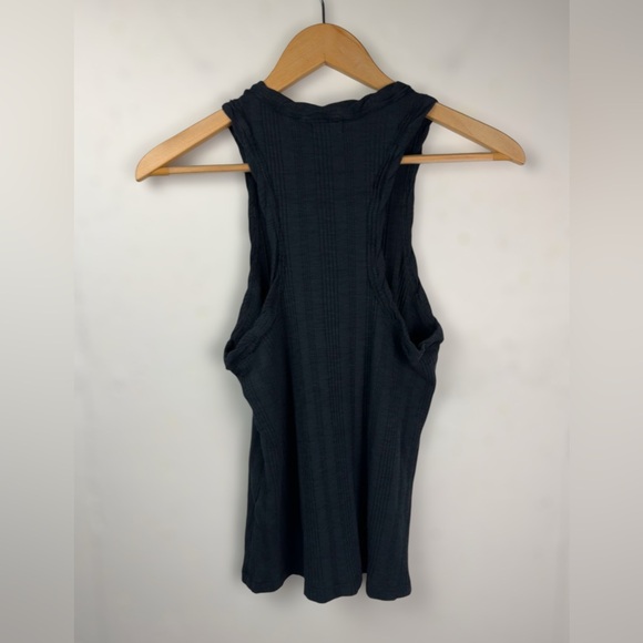 Anthropologie Pilcro Women’s Cotton Modal Ribbed Racerback Tank, Washed Black, M - Picture 10 of 13